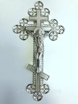 Крест "Ажурный" с распятием  - металлизация